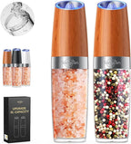 Sangcon Gravity Electric Salt and Pepper Grinder Set Battery Powered 𝐔𝐩𝐠𝐫𝐚𝐝𝐞𝐝 𝟗𝐨𝐳 𝐗𝐋 𝐂𝐚𝐩𝐚𝐜𝐢𝐭𝐲 Refillable Automatic Operation Adjustable Coarseness Mill Grinder Shakers Set