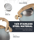 POLIVIAR Tea Kettle, 2.7 Quart Stovetop Tea Kettle, Audible Whistling Teapot with Crackle Finish, Food Grade Stainless Steel for Anti-Rust, Anti Hot Handle, Suitable for All Heat Sources (JX2023-LYL)