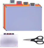 4-Piece Non-Toxic Cutting Board Set with Premium Scissors and Holder (Tall Silver)