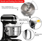 6Quart Stainless Steel Mixer Bowl with Handle for Kitchenaid Stand Mixers and Pouring Shield(Splash Guard) for Kitchenaid Stand Mixers
