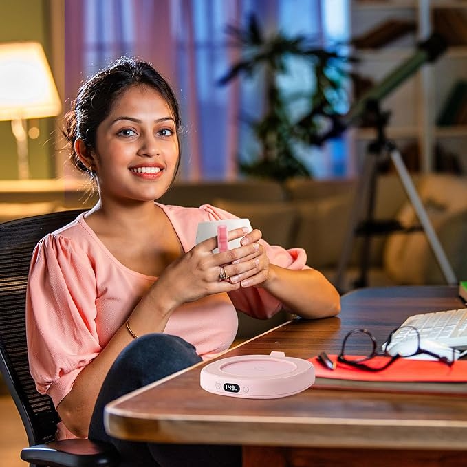 Bsigo Smart Coffee Mug Warmer & Cute Cat Mug Set, Coffee Beverage Cup Warmer for Desk Home Office, Candle Warmer Plate for Cocoa Milk Tea Water with 3 Temperature Up to 149℉/ 65℃, 8 Hour Auto Shut Off