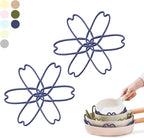 iPROTECT - Stack Expert | Multi-Purpose BPA-Free Silicone Pans & Pots Protector. Set of 2. Trivets for All Cookware Sizes, Protects Coating & Scratches, Dishwasher Safe (Midnight Blue, S)