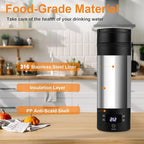 Portable Electric Kettle （110V）, Travel Tea Kettle, 316 Stainless Steel Premium Liner, 4-speed Temperature Adjustment with Auto Shut-off and Boil-Off Protection black