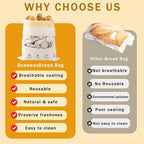 2-Pack Reusable Beeswax Bread Bags for Sourdough & Homemade Bread，Cotton Waxed Bags Keeps Fresh Longer(Crimson Bloom)