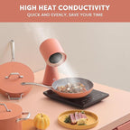 CIARRA Nonstick Ceramic Frying Pan, Non Toxic, PTFE & PFOA Free, Oven Safe & Compatible with All Stovetops, 10.2 Inches, Orange