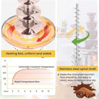 Commercial Chocolate Fountain 5 Layers 18Lbs Large Chocolate Fondue Tower Stainless Steel Hot Chocolate Waterfall for Nacho Cheese Knob Control