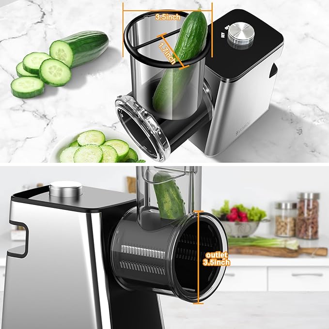 Electric Meat Grinder, Cheese Grater, 2800W Max Stainless Steel Veggie Shredder, Vegetable Cutter with 5 Slice Blades, 3 Grinding Plates, Sausage Stuffer & Kubbe Kit, for Home Kitchen Use
