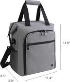 ALLCAMP 6 Bottle Wine Gift Bag - Insulated Tote Cooler, Adjustable Strap, Includes 6 Wine Glasses, Napkins & Corkscrew, Portable Travel Gifting(Gray)