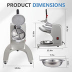 Shaved Ice Machine 300W Electric Ice Crusher 4 Blades Ice Crusher Shaver 2200 RPM Snow Cone Machine 286 lbs/hr Ice Shaving Machine for Home and Commercial