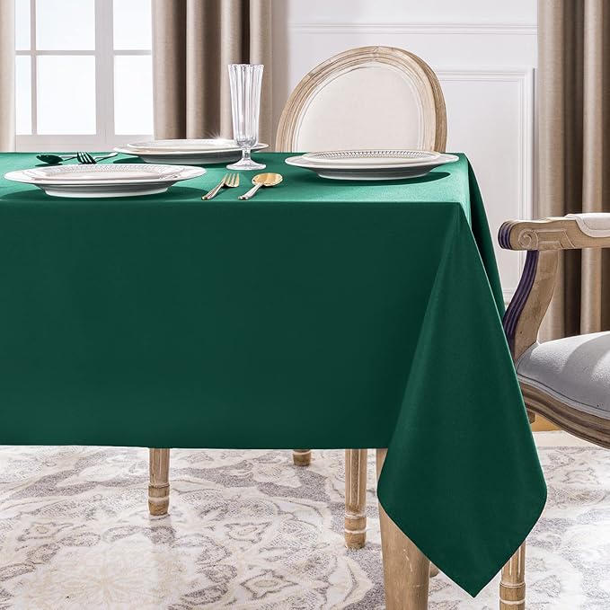 Softalker Rectangle Tablecloth, Waterproof & Stain Resistant Table Cloths Wrinkle Free Fabric Washable 210GSM Polyester Table Cover for Spring/Party/Wedding - 70 x 120 inch,Green