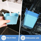 Koluti Reusable Egg Bites Silicone Mold Set of 4, Nonstick Muffin Baking Cupcake with Double Handle, Small Square Air Fryer Cupcake Liners, 2 Color