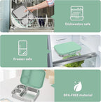 Stainless Steel Bento Lunch Box for Kids | 3-Compartment Lunch Box Container Kids | 100% Leakproof, Dishwasher-Safe, Eco-Friendly, Perfect Portion Control for Kids&Adult Healthy Meals (Green)
