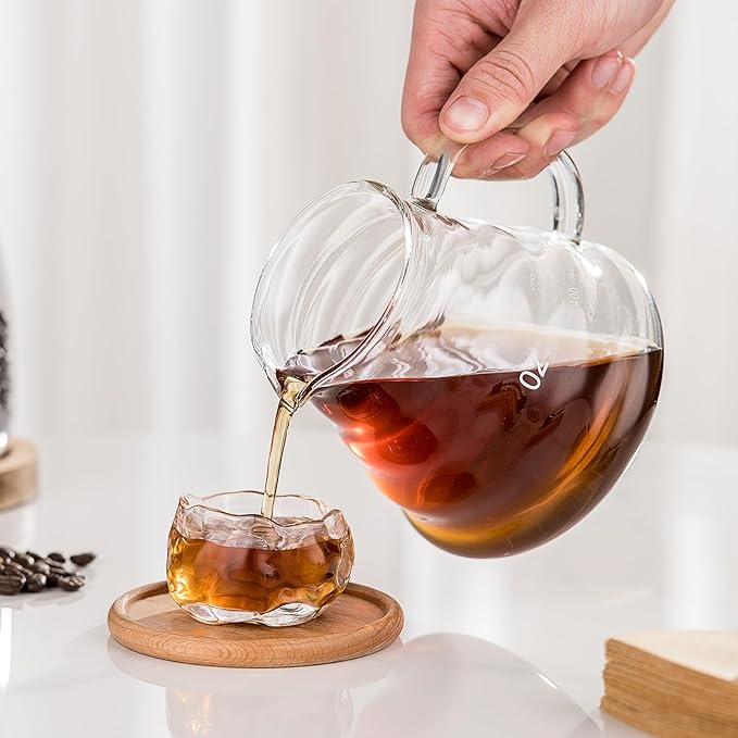 Coffee Pour Over Set – Complete Pour Over Coffee Maker with Dripper, Pot, and 100 Filters | Portable V60 Style Drip Coffee Pour Over