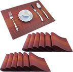 PIGCHCY Placemats Set of 12 Washable Durable Place Mats Vinyl Heat Resistant Non-Slip Table Mats Indoor Outdoor (Scarlet Red)