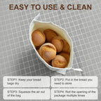 2 Pack Reusable Beeswax Bread Bags for Homemade Sourdough, Kitchen Baking Extra Large 13"x17" Food Storage Fresh Keeping Linen & Beeswax Bread Bags