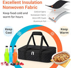 Insulated Casserole Carrier for Hot or Cold Food, Large Insulated Casserole Carrier, Reusable Lunch Box for Men/Women, for Men Adults Work Picnic Hiking Beach Fishing (Black) 17.12" x 11.42"x 4.53"