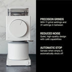 Fellow Gen 2 Ode Burr Coffee Grinder Electric with 31 Settings for Drip, French Press & Cold Brew - Small Footprint Electric Grinder - Matte White