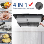ROTTOGOON Collapsible Colander Strainer, Expandable Over the Sink Colander for Kitchen, Adjustable Silicone Sink Strainer, Foldable Large Colanders Basket to Wash Vegetable, Fruit, 15" to 19.8", Gray