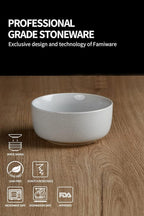 famiware Milkyway Cereal Bowl, Soup Bowls for 6, 25 Ounce Bowls Set for Kitchen, Bowl Set for Cereal Soup Rice Pasta Salad Oatmeal, Light Gray