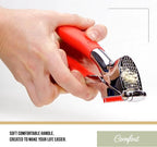 Trudeau Garlic Press - Effortless Garlic Crusher with Built-In Cleaning Aid, Large Garlic Chamber, Comfortable Ergonomic Handle, BPA-Free & Dishwasher-Safe - Quick and Easy Meal Preparation