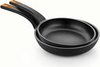 BRA COOKWARE Efficient Pro 2 Frying Pan Set | 8 + 10.2 inches Cast Aluminum Frypans | Profile Plus Non-Stick | All Heat Sources Compatible | PFOA Free | Heat-Resistant Handle | Non Deformable