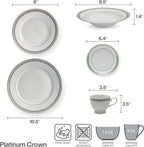 Mikasa Platinum Crown 40-Piece Dinnerware Set, Service for 8