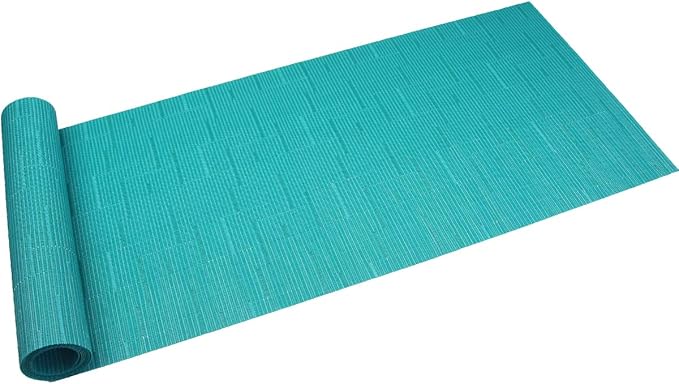 PIGCHCY Elegant Placemats and Table Runner, Durable Cleaning Set (6 Placemats + 1 Table Runner, Turquoise)