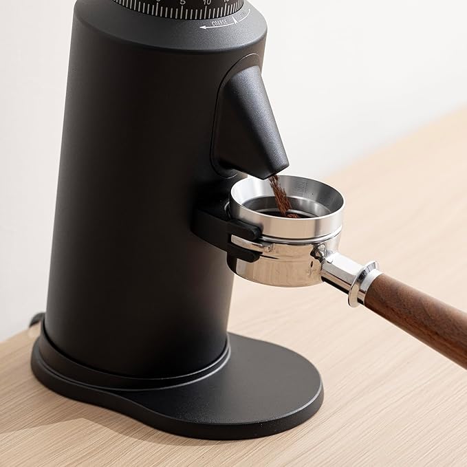 T64 Single Dose Coffee Grinder, 64mm Flat Burrs Electric Espresso Grinder (Black)