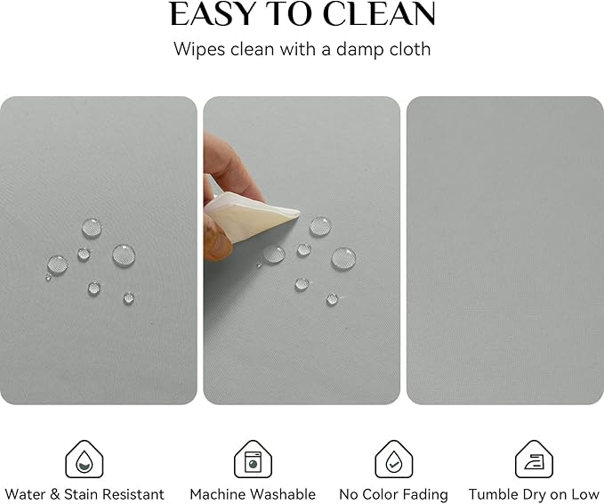 Softalker Rectangle Tablecloth, Waterproof & Stain Resistant Table Cloths Wrinkle Free Fabric Washable 210GSM Polyester Table Cover for Dining/Party/Outdoor - 54 x 78 inch,Light Grey