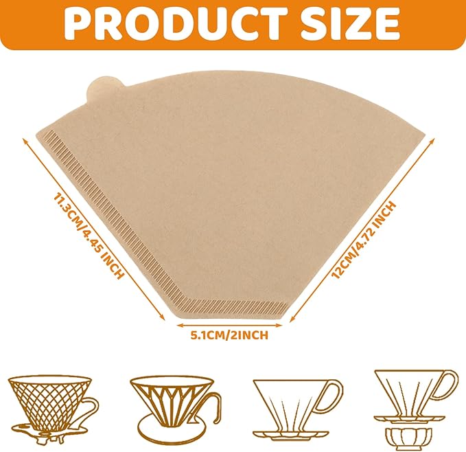 320 Count #4 Coffee Filters 8-12 Cup Disposable Coffee Filters 4 Cone Paper Unbleached Natural Number 4 Filters Paper Compatible with Ninja Coffee Filter, Drip and Pour Over Coffee Maker