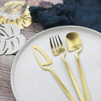 JASHII Silverware Set Satin Finish 24-Piece Stainless Steel Flatware Set Kitchen Utensil Set Service for 6 Tableware Cutlery Set Dishwasher Safe (Matte Gold)