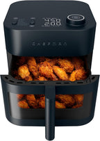 Chefman Crispinator Air Fryer 6-in-1 with 8 Qt capacity, 450°F Max Temp with TurboFry Pro Technology for Fast and Even Results, Viewing Window, Nonstick Ceramic Basket, 10-Pc Liner Starter Pack