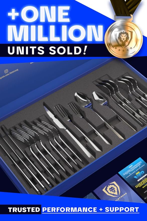Dalstrong Flatware Cutlery Set - 20 Piece - Silverware Dinner Knife, Dinner Fork, Dinner Spoon, Dessert Fork, Dessert Spoon - High-Carbon Stainless Steel - Service for 4 - Table Dinner Set - Gift