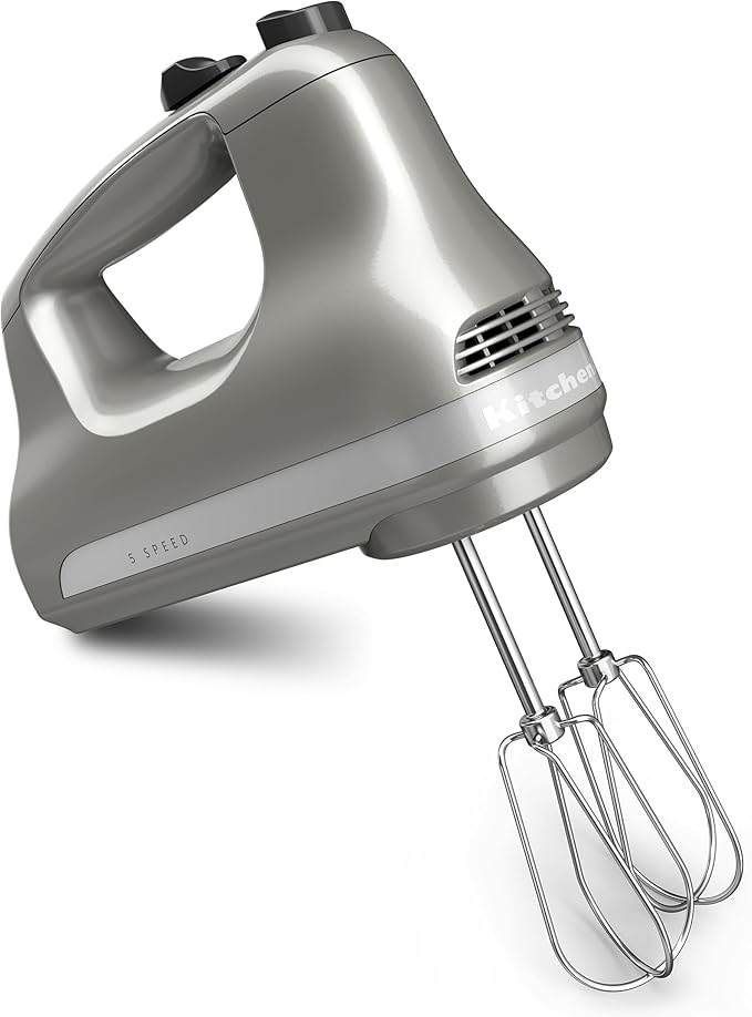 KitchenAid 5 Cup Food Chopper - KFC0516, Contour Silver & 5-Speed Ultra Power Hand Mixer - KHM512, Contour Silver