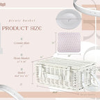 Picnic Basket Set for 4 with Waterproof Blanket Mat Insulation Bag Wicker Floral Elegant Classic Fresh White Pink Gift for Wedding Birthday Summer Camp Outdoor Camping Beach Travel Christmas