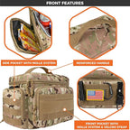 opux Tactical Lunch Box for Men, Camo Mens Insulated Lunch Bag for Adult, Leakproof Soft Lunch Cooler with MOLLE Mesh Side Pockets, Multicam Heavy Duty Lunchbox Pail for Work Women, Large, 18 Cans