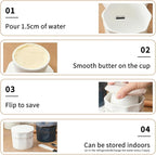 Butter Crock, French Butter Dish with Lid for Countertop,Ceramic French Butter Dish,White