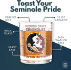 Greenline Goods – Florida State University Seminoles College Whiskey Glasses (Set of 2), 10 oz – Full-Color Logo + Campus Map