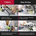 Fullstar Mandoline Slicer for Kitchen – Stainless Steel Vegetable Cutter & Cheese Grater with Adjustable Blades, Safety Glove & Catch Tray Included (7-in-1, Silver)