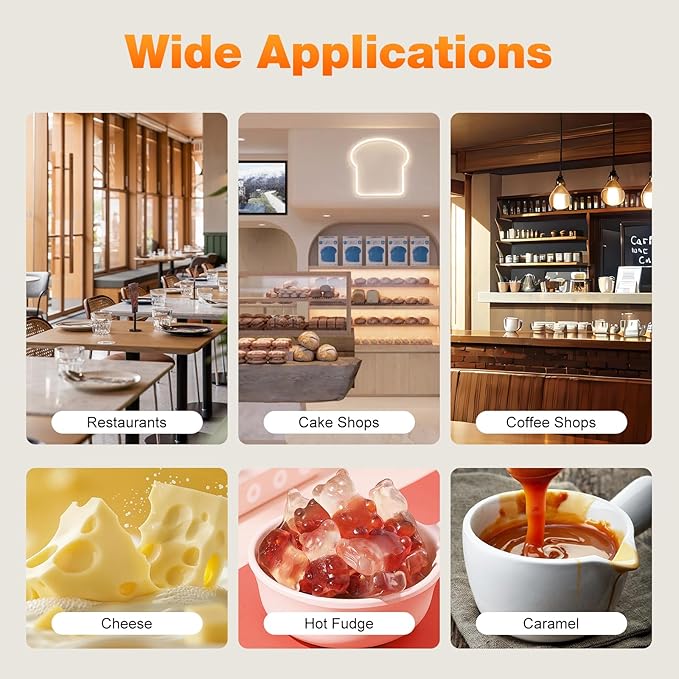 Electric Cheese Sauce Warmer 2 Bottles Commercial Sauce Warmer 110V Chocolate Sauce Warmer Toppings Bottle Warmer Adjustable Temperature