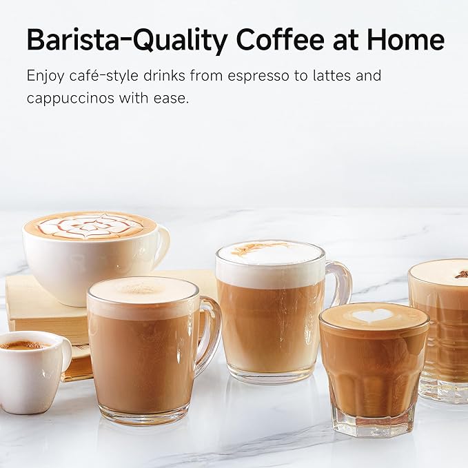 HIBREW H10B - 51mm Espresso Machine - Temperature & Cup Volume Adjustable at will - With Intelligent Display Screen & Pressure Gauge - Stainless Steel Body