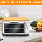 Bamboo Cutting Board, 15.2"L x 9.5"W Toaster Oven Accessories With Heat-Resistant Non-Skid Silicone Feet for Breville BOV450XL Mini Smart Toaster Oven Countertop Convection Oven,Natural Bamboo