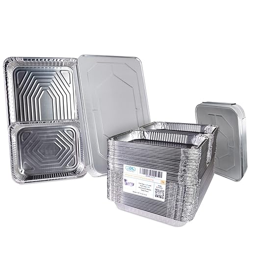 IDL Packaging Aluminum Foil Pans with Lids, Shallow - 75 pc Chafing Dish Set - 25 Full Size and 50 Half Size Steam Table Pans + Lids - Disposable Cookware for Catering, Buffet, Party, BBQ