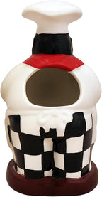 ACK Fat Chef Hand Painted Ceramic Utensil Jar, Utensil Holder, Utensil Crock, Modern Kitchen Decor, Kitchen Storage for for Spoon, Ladle, Spatula and More