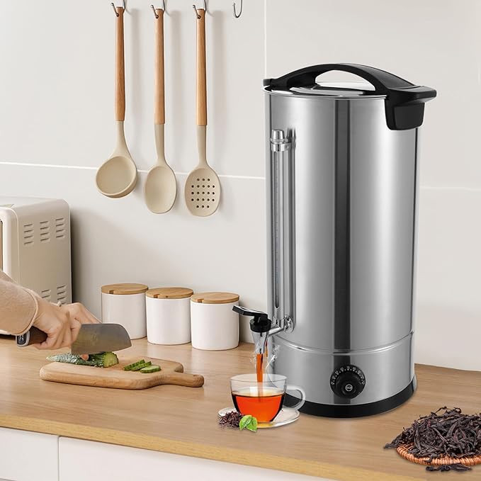 Coffee Urn, 65 Cup Coffee Percolator Commercial Coffee Maker, 10L Stainless Steel Coffee Maker Hot Water Beverage Dispenser Electric Coffee Urn For Catering, Wedding, Party