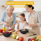 Unbreakable Cereal Bowls 40 OZ, Wheat Straw Bowls Set of 6 with Unique Pattern, Reusable Plastic Bowl for Cereal, Soup, Salad and Ramen, Indoor & Outdoor Essentials, Black