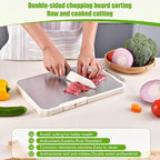 Titanium Cutting Board,Double-Sided Large Cutting Board for Kitchen, Food Grade chopping board for Meat,Pure Titanium and Wheat Straw PP,Non Toxic,Dishwasher Safe,16.5 * 10.2Inch