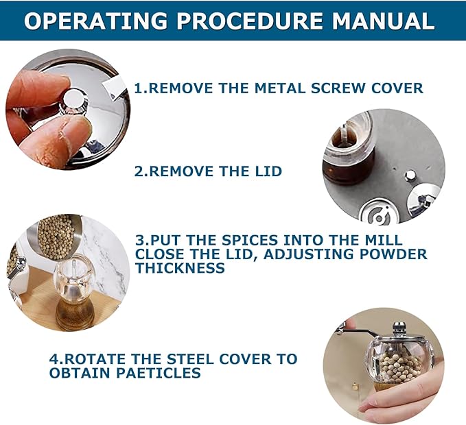 Salt and Pepper Mill Manual Pepper Grinder Set, Classical Hand Shake Wooden Pepper Mills Set Ceramic Core Grinding Metal Handle, 6in Two tone combination set Enjoy Fresh Ground Pepper Sea Salt