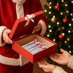 30 Pcs Christmas Drink Stirrers Xmas Stir Stick Holiday Coffee Swizzle Stick Reusable Plastic Hot Cocoa Bar Chocolate Decoration Cocktail Mixer(Christmas Socks,Retro Color)