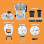 Newhai 4 in 1 Commercial Vegetable Chopper Multifunctional Automatic Dicer Slicer Shredder Strip Cutter for Onion Potato Cabbage Veggie & Fruit Processor with Multi Blades 200W 110V
